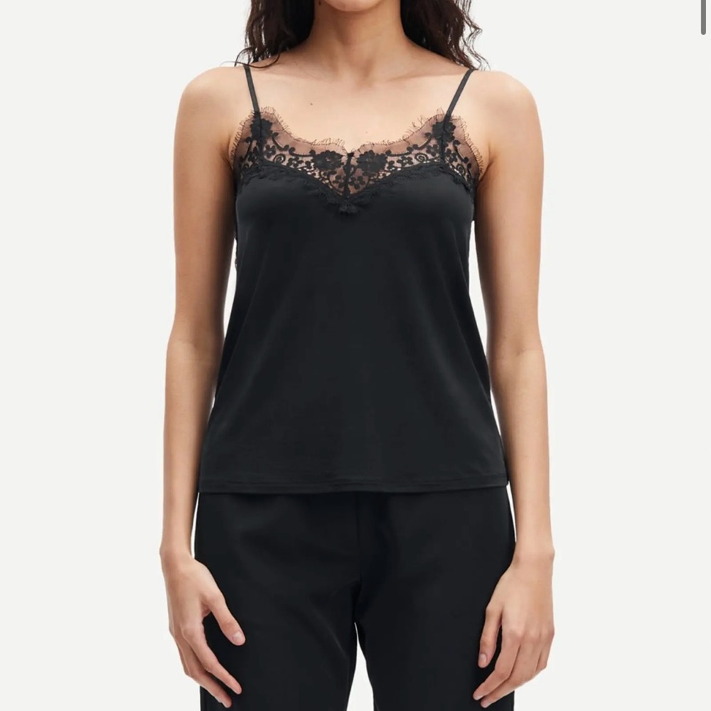 Black Lace Trim Camisole